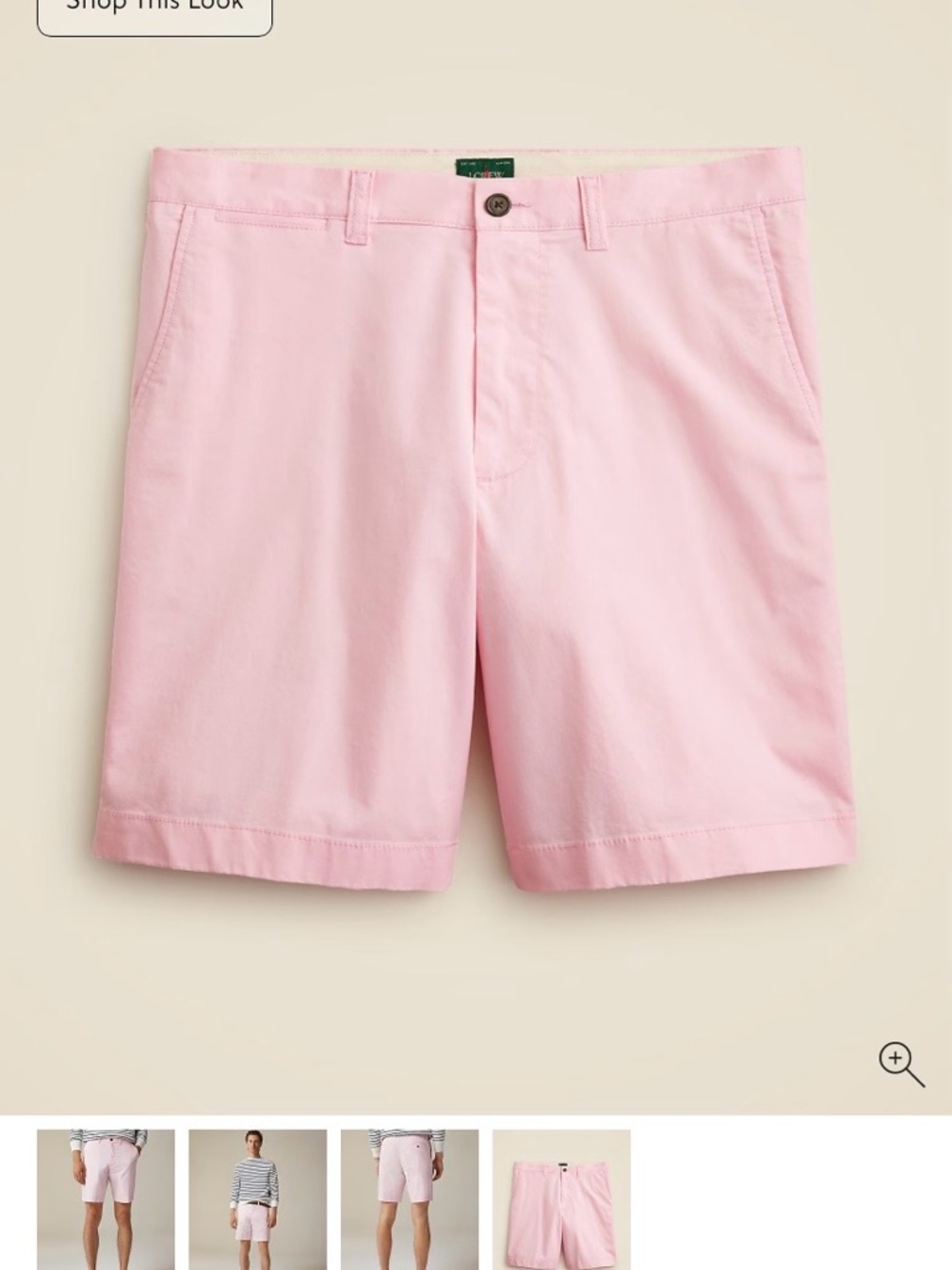 J. Crew Pastel Pink Flat-Front Chino Shorts